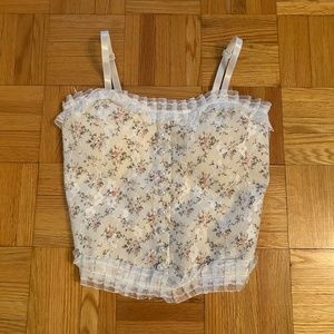 White Floral Lace Cami Top